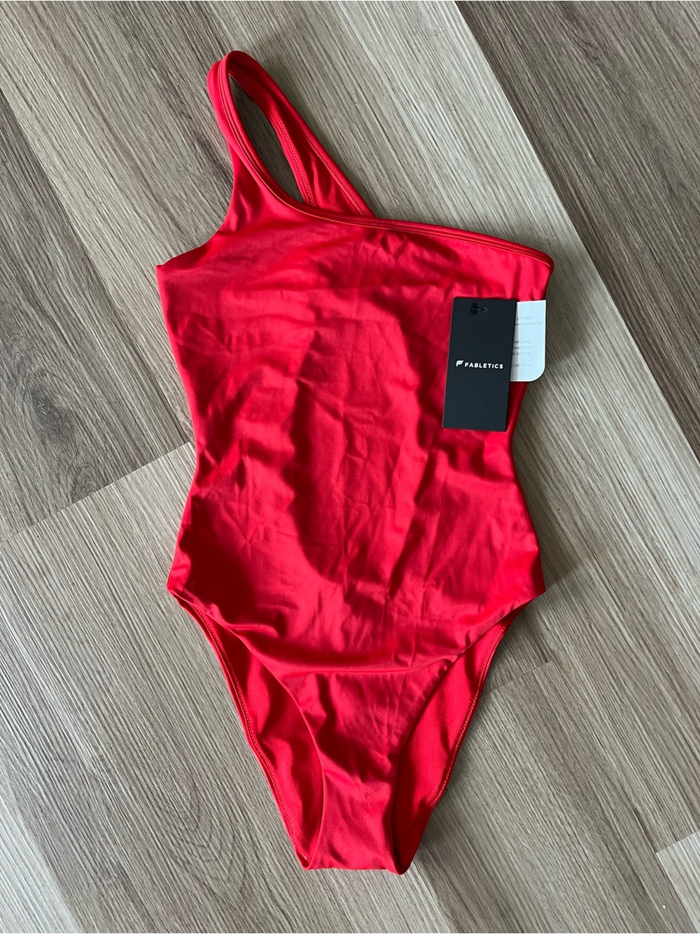 Fabletics NWT Red One Shoulder Cutout One Piece Swimsuit XS